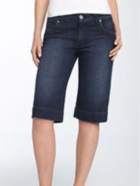 Kut from the Kloth | Dark Indigo Denim Bermuda Shorts Classic Mid-Rise